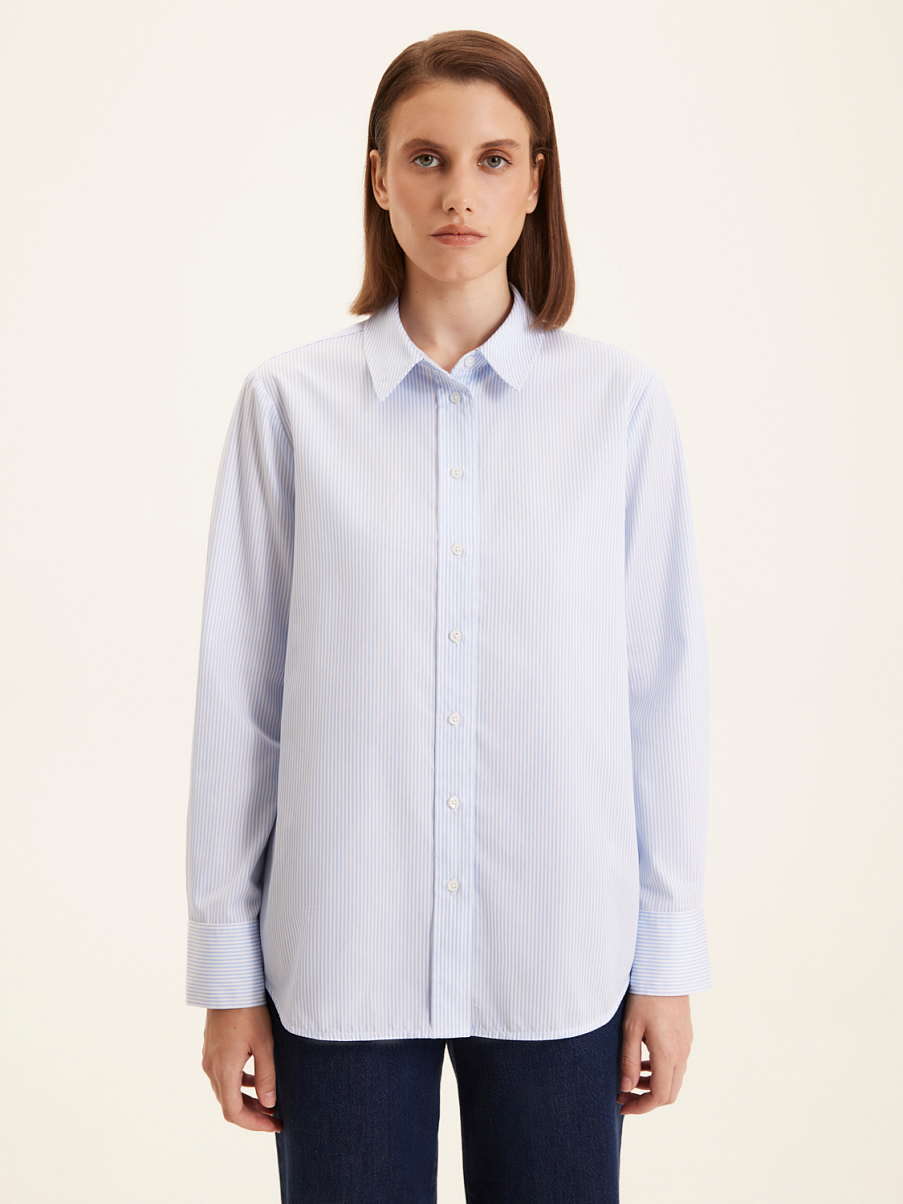 Хлопковая рубашка в полоску