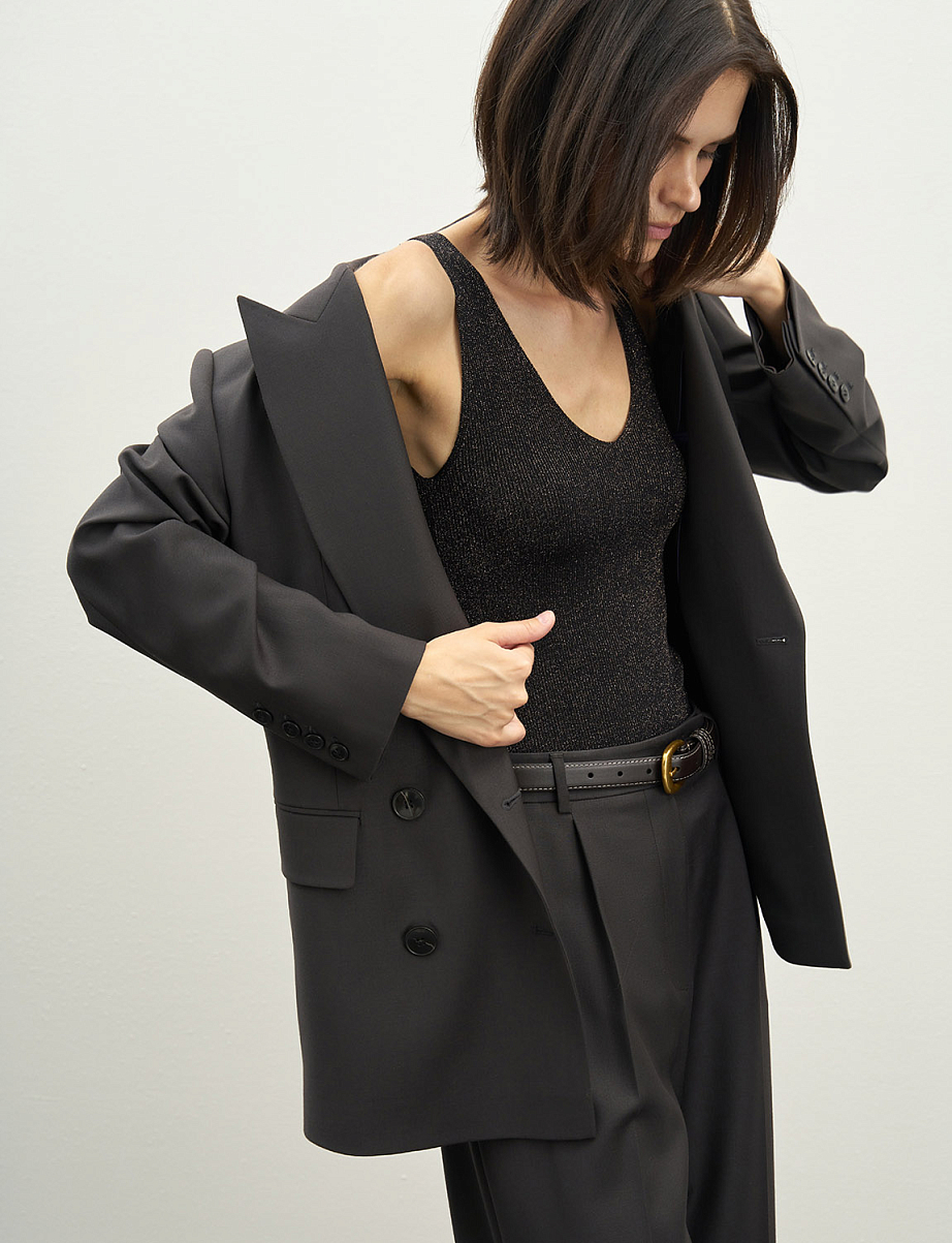 Трикотажный топ с люрексом