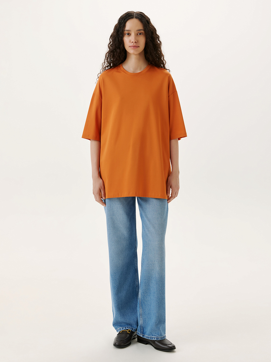 Хлопковая футболка оверсайз