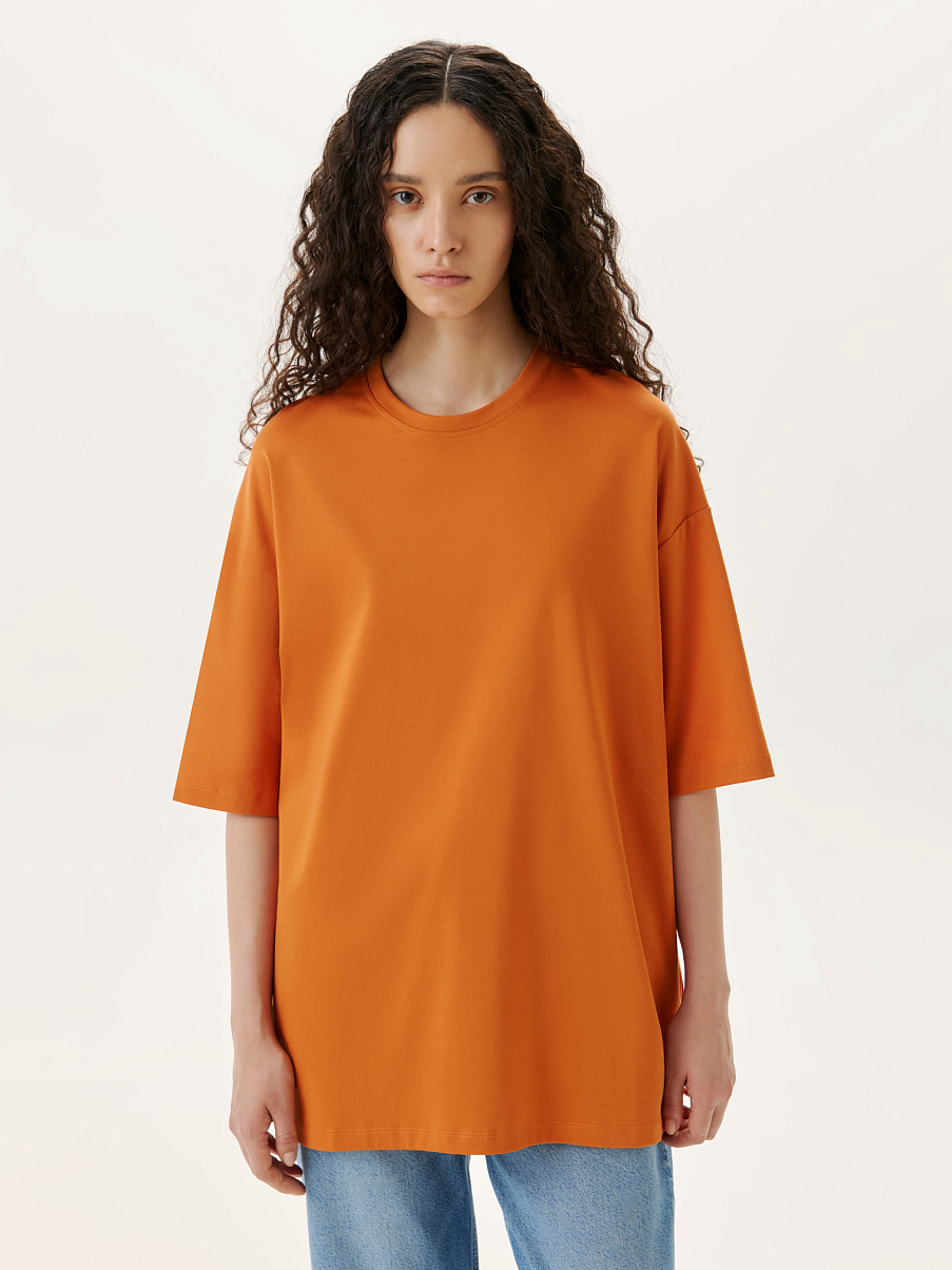 Хлопковая футболка оверсайз