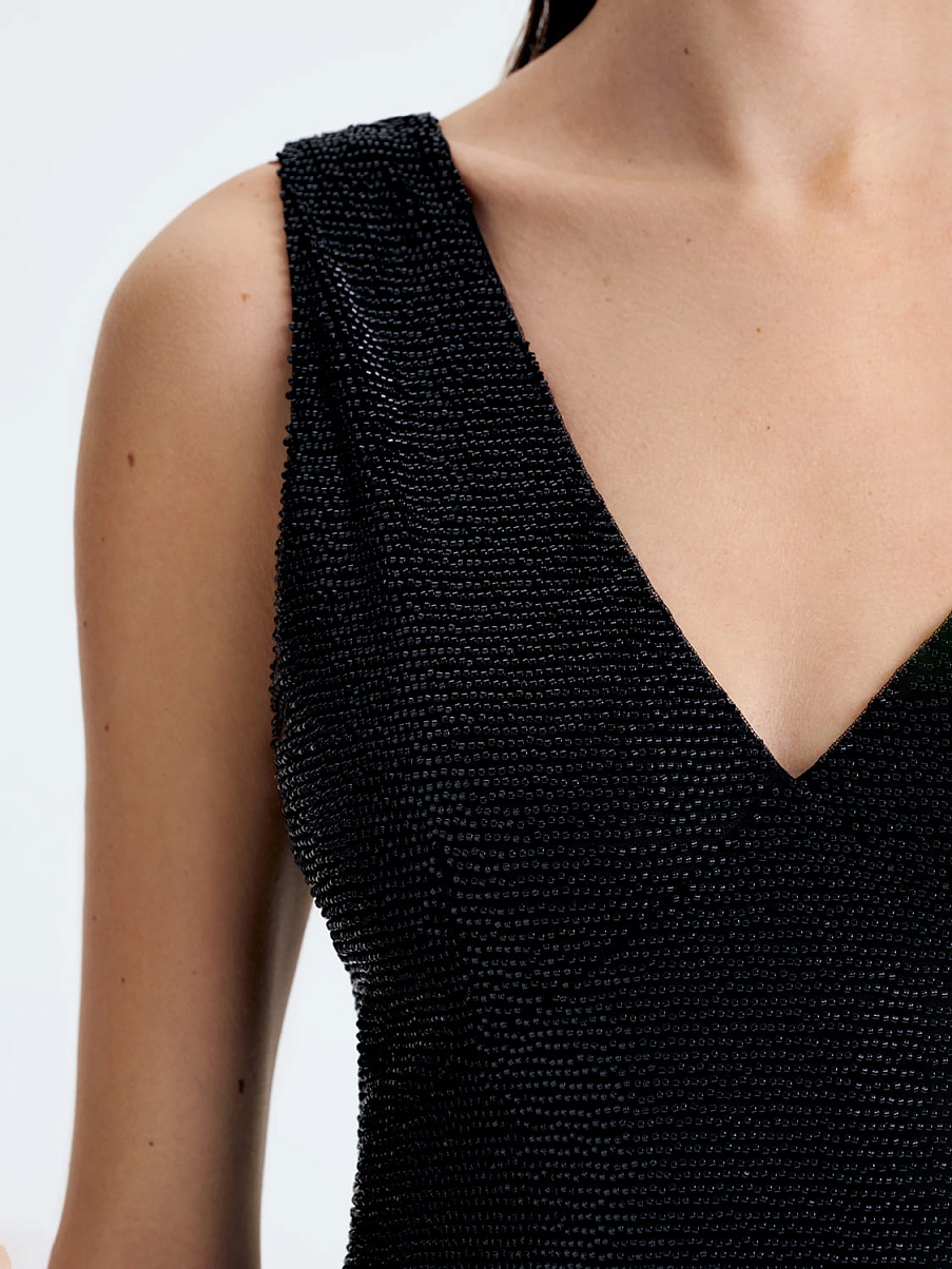 Платье миди расшитое бисером