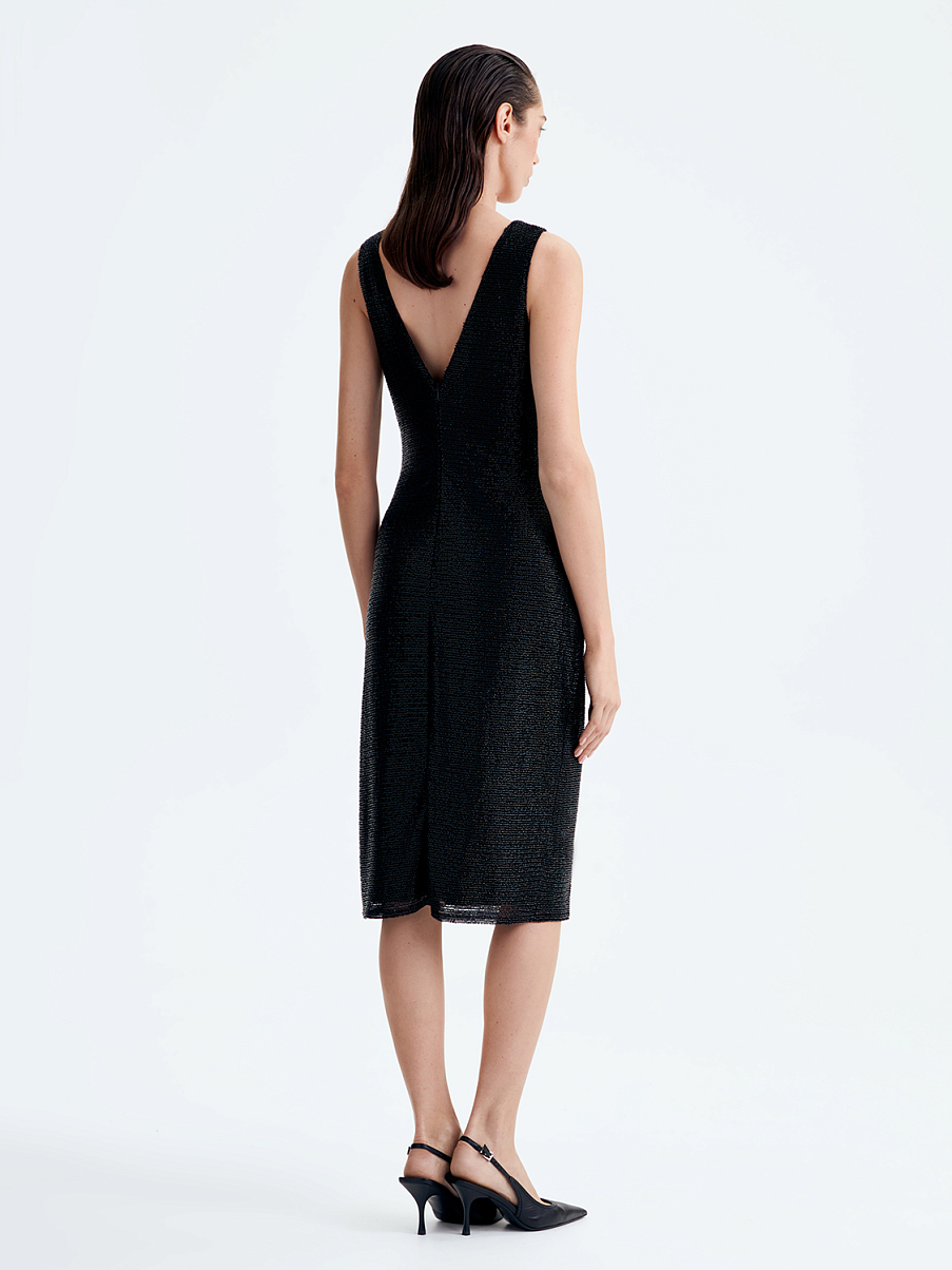 Платье миди расшитое бисером