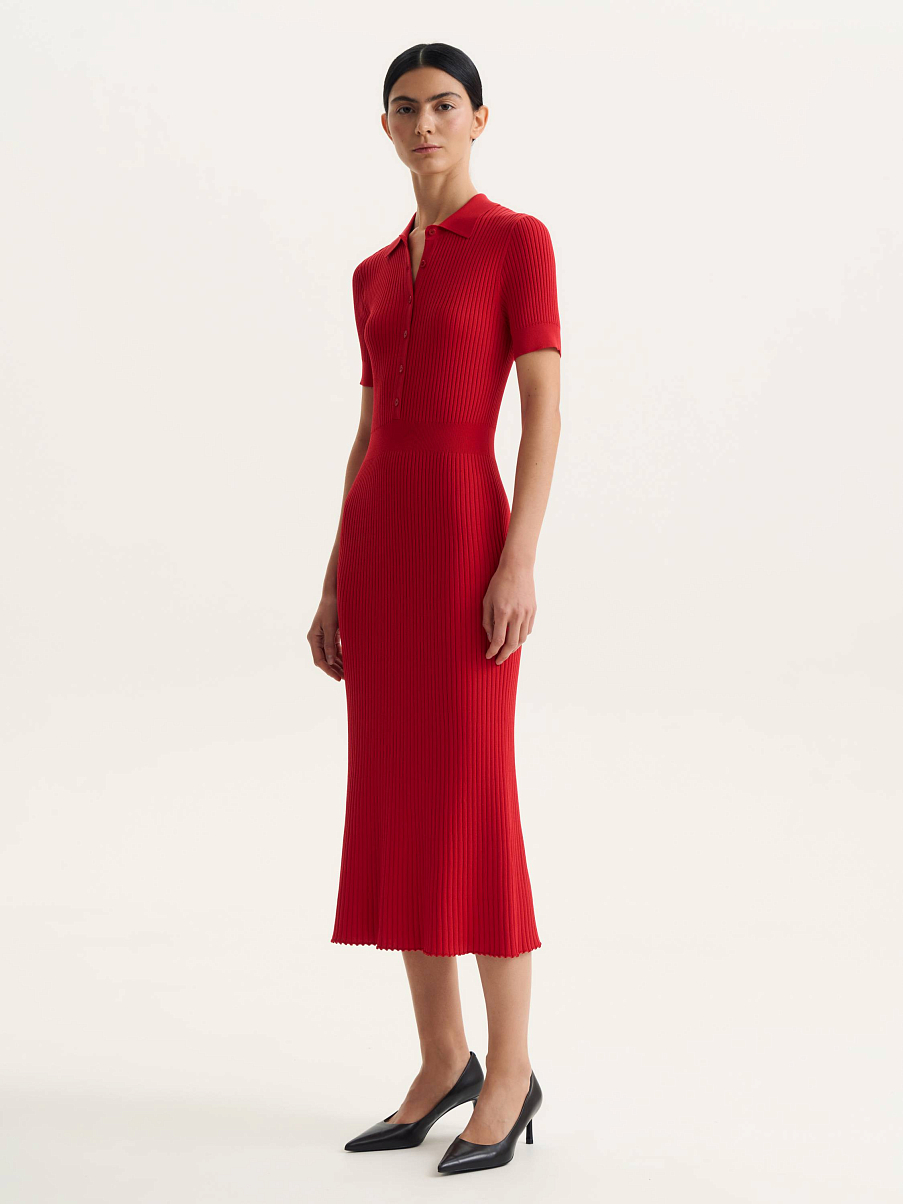 Платье трикотажное миди