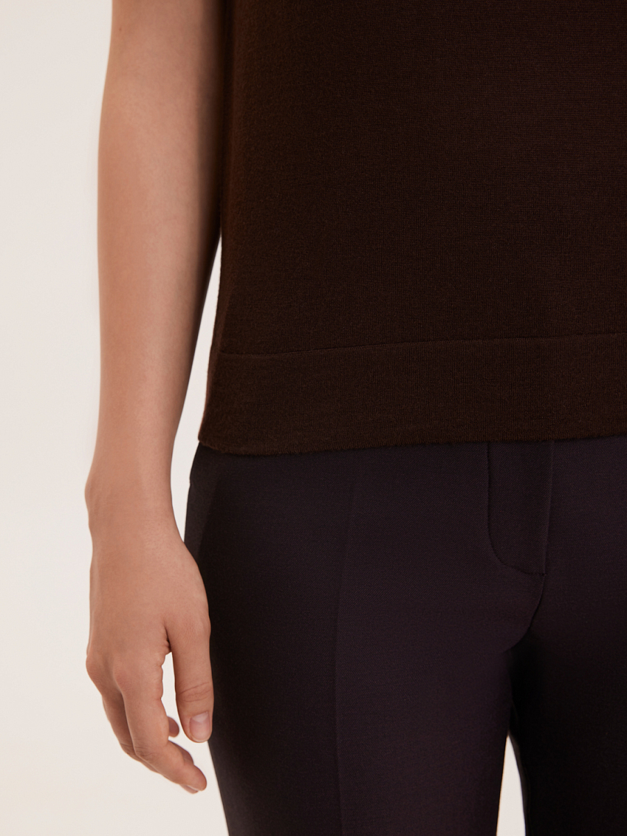 Водолазка без рукавов из шерсти мериноса