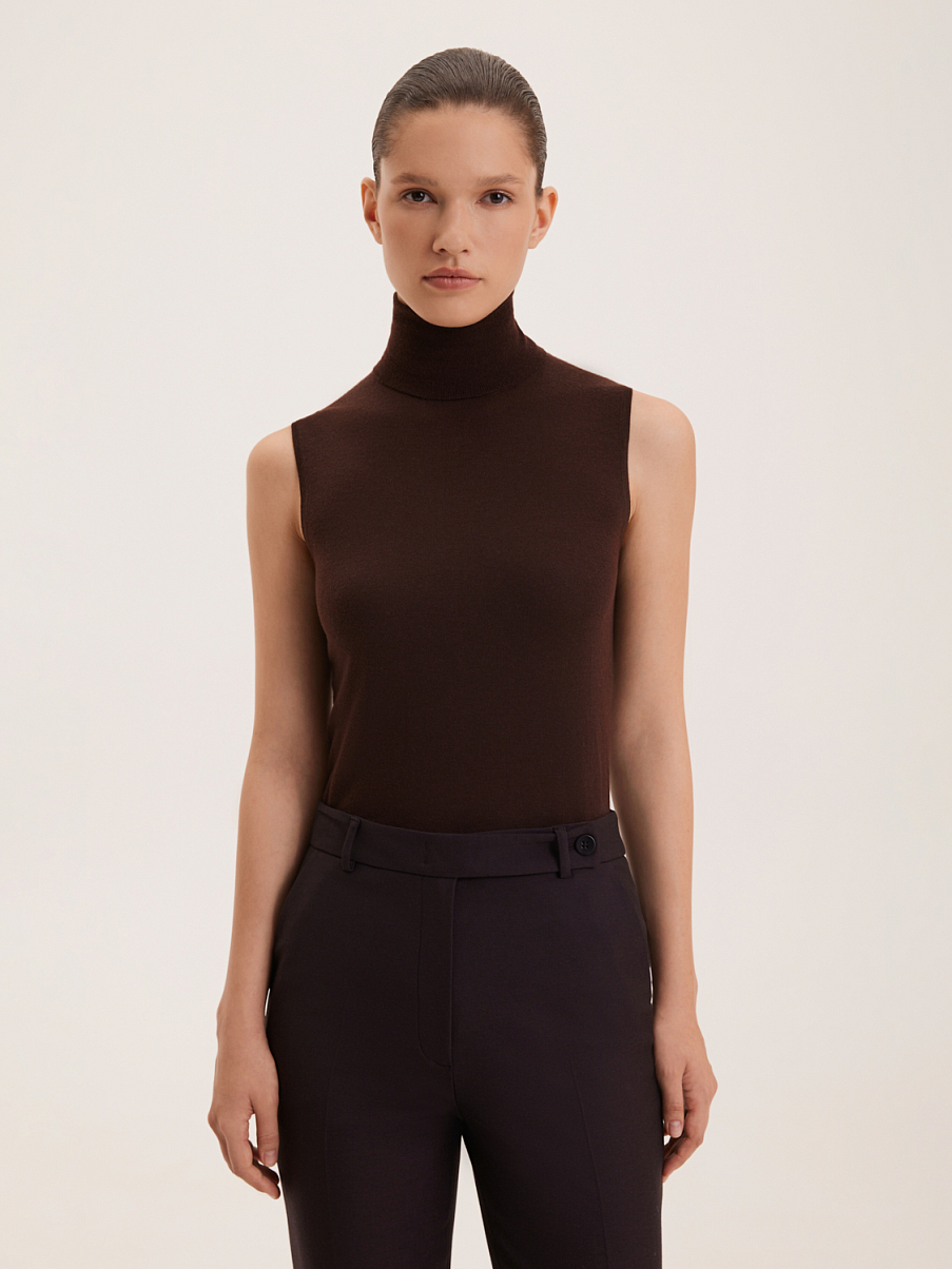 Водолазка без рукавов из шерсти мериноса