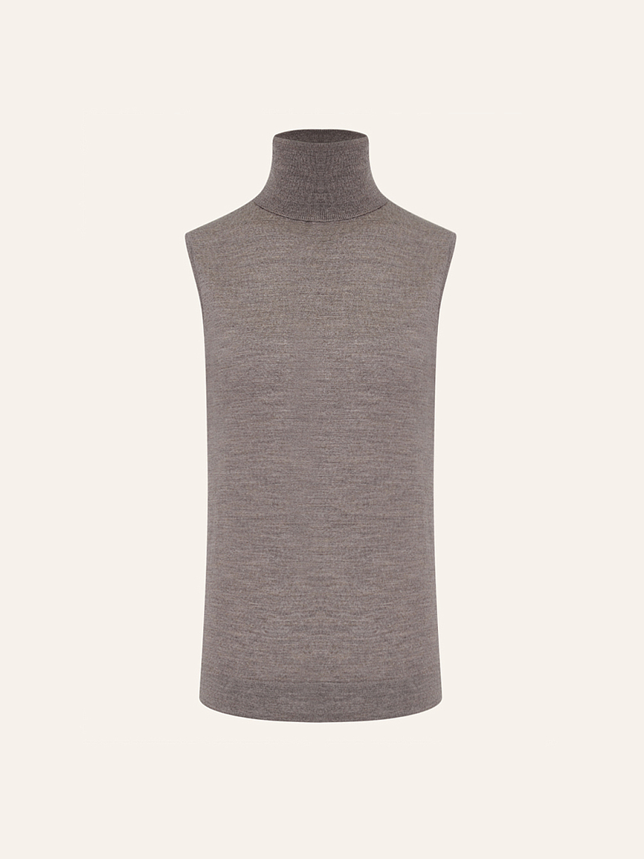 Водолазка без рукавов из шерсти мериноса