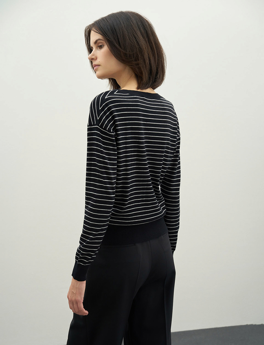 Джемпер в полоску с шерстью и шелком