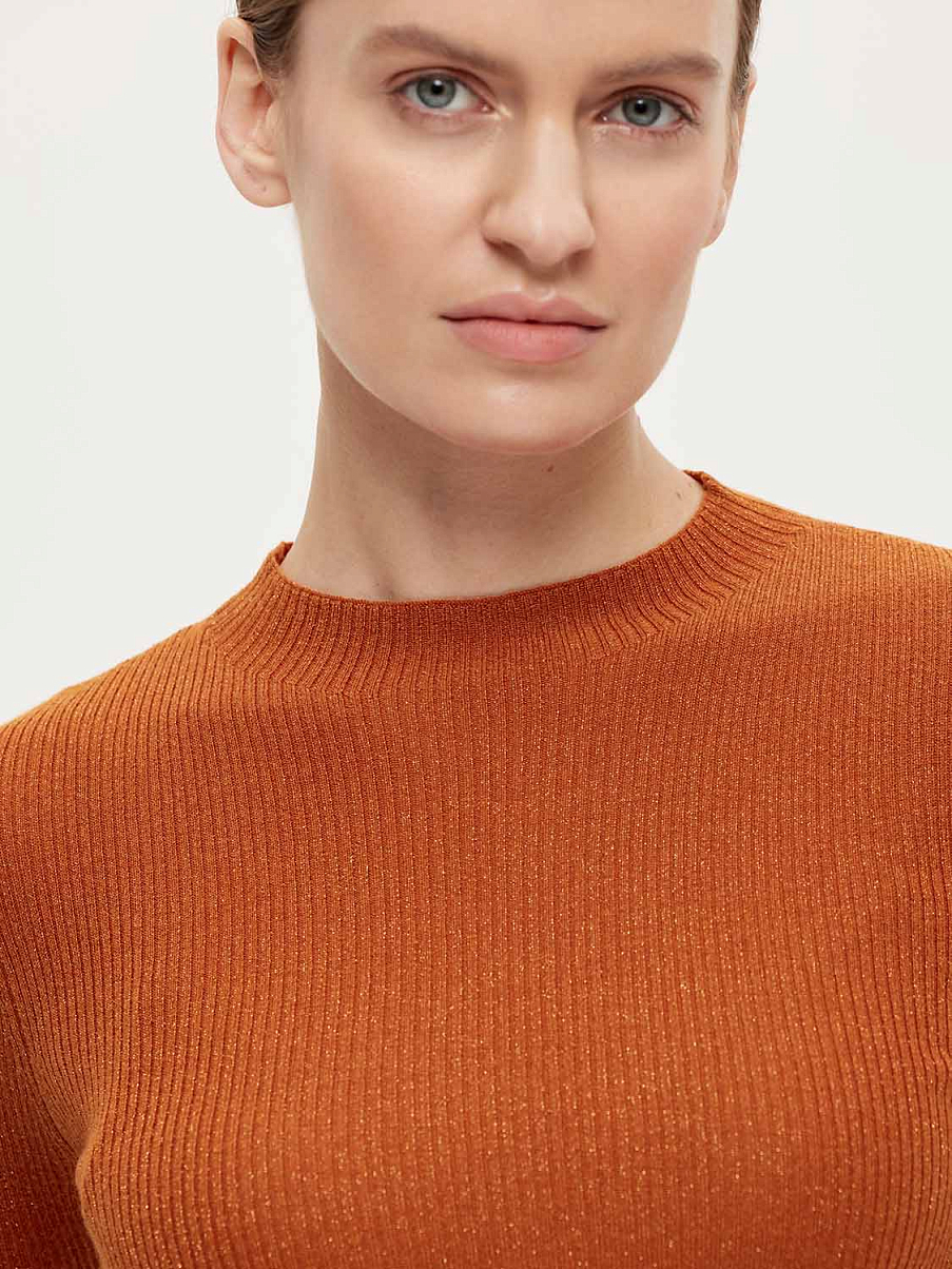 Облегающая блуза из шерсти с люрексом