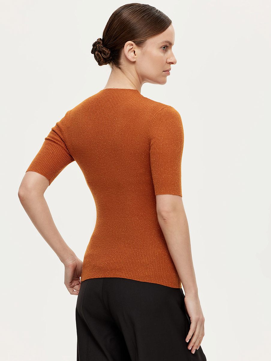 Облегающая блуза из шерсти с люрексом