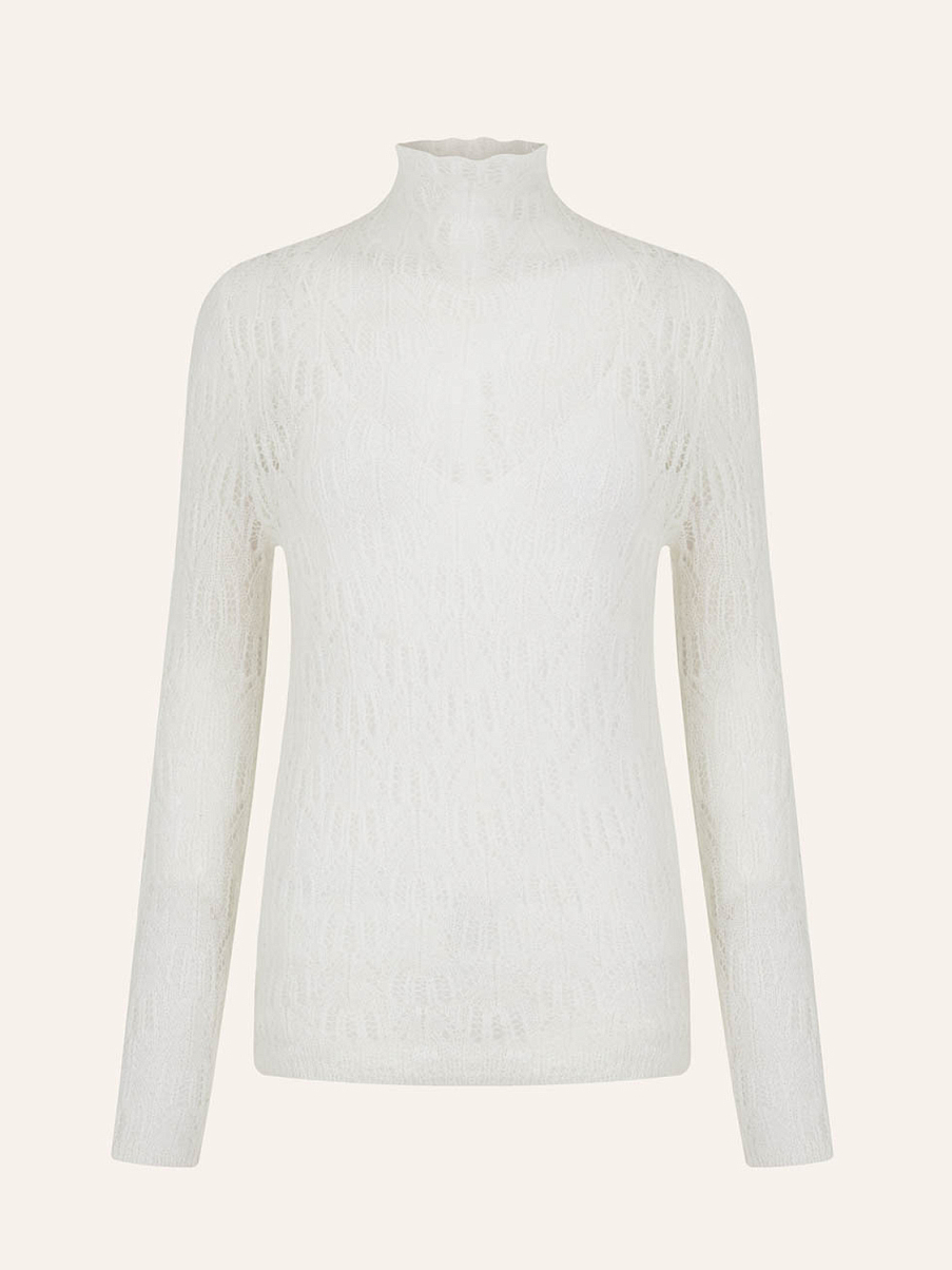 Водолазка с кружевом из шерсти мериноса