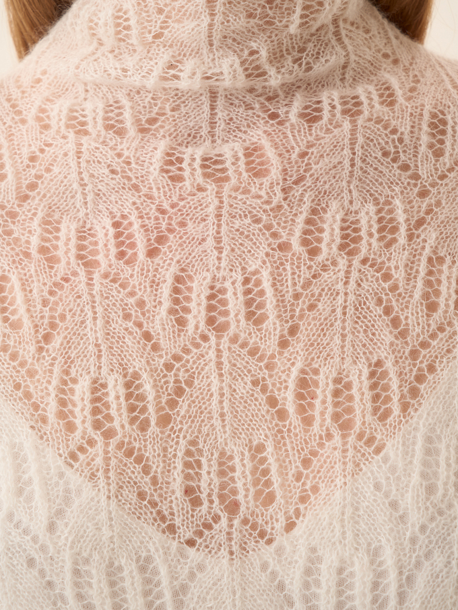 Водолазка с кружевом из шерсти мериноса