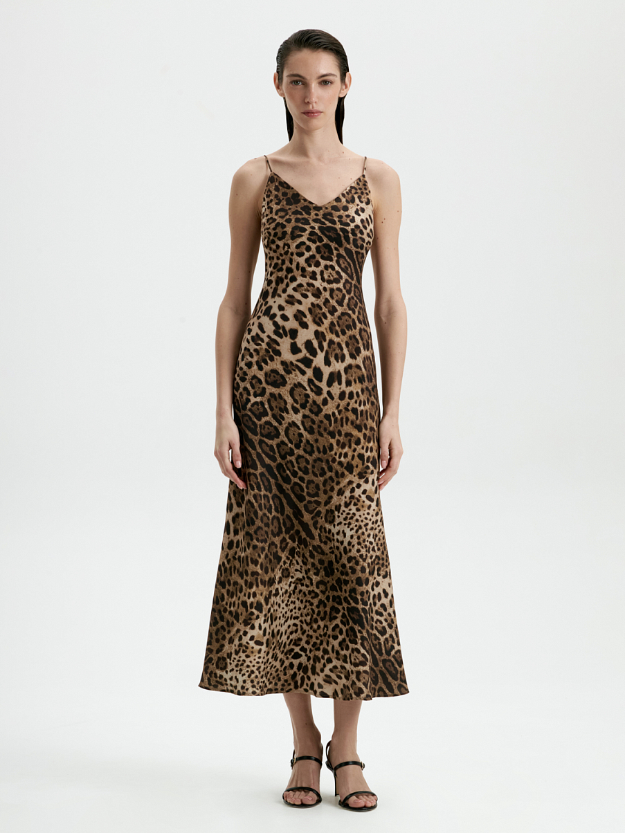 Платье из шелка с леопардовым принтом