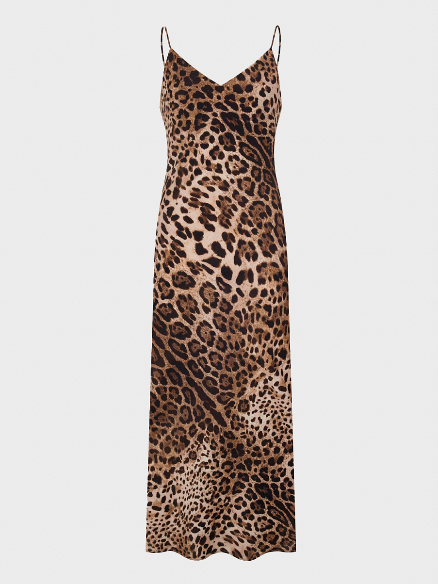 Платье из шелка с леопардовым принтом