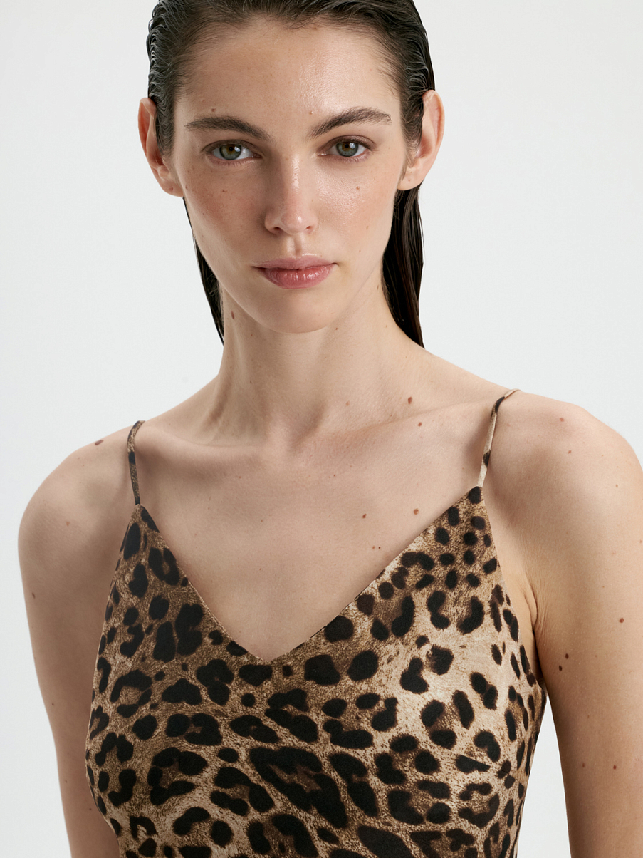 Платье из шелка с леопардовым принтом