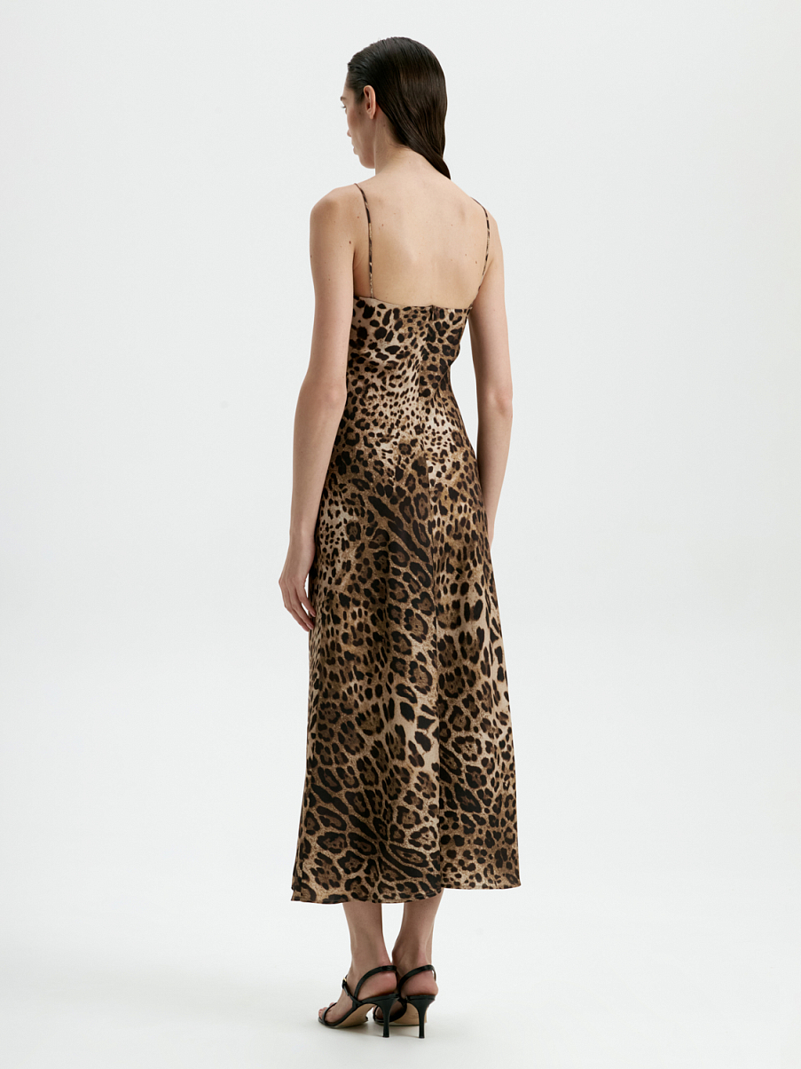 Платье из шелка с леопардовым принтом