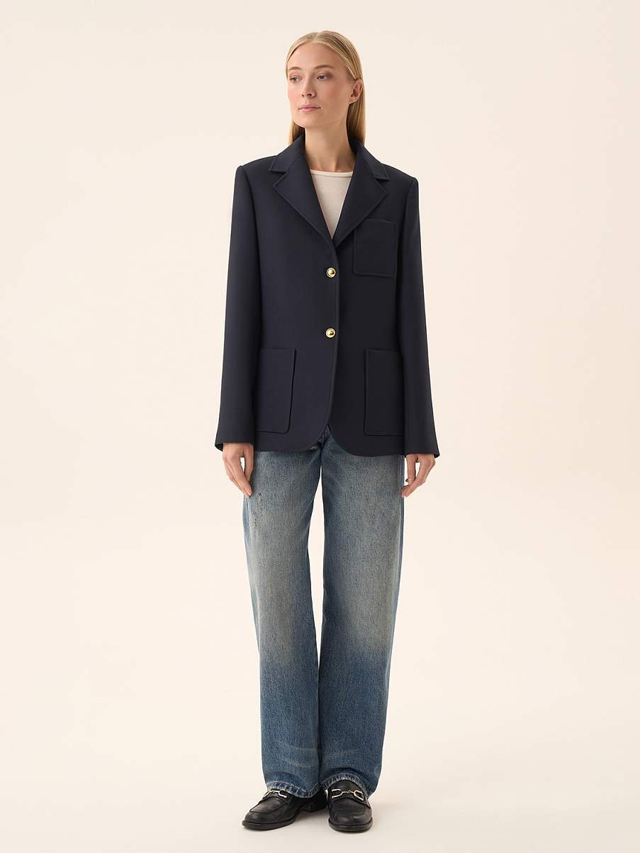 Жакет однобортный с шерстью 