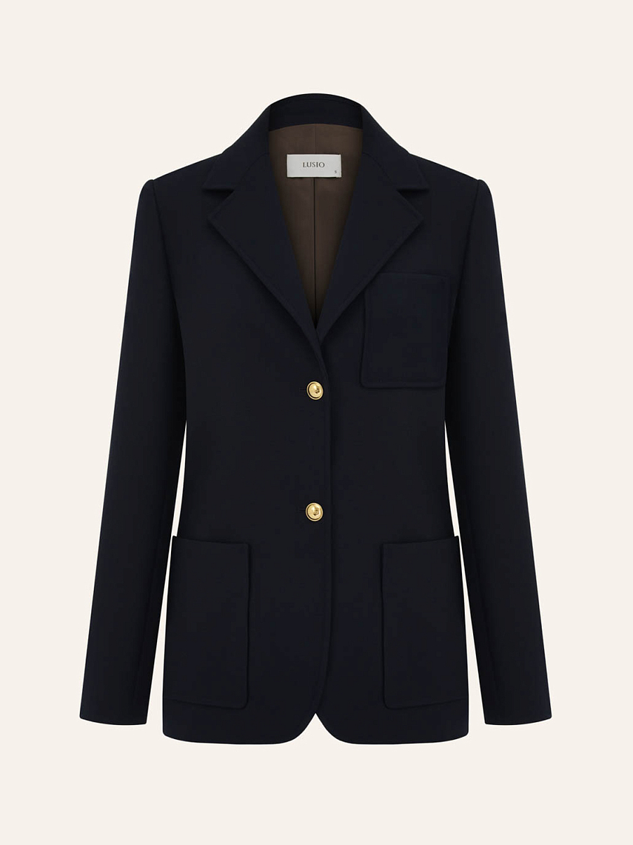 Жакет однобортный с шерстью 