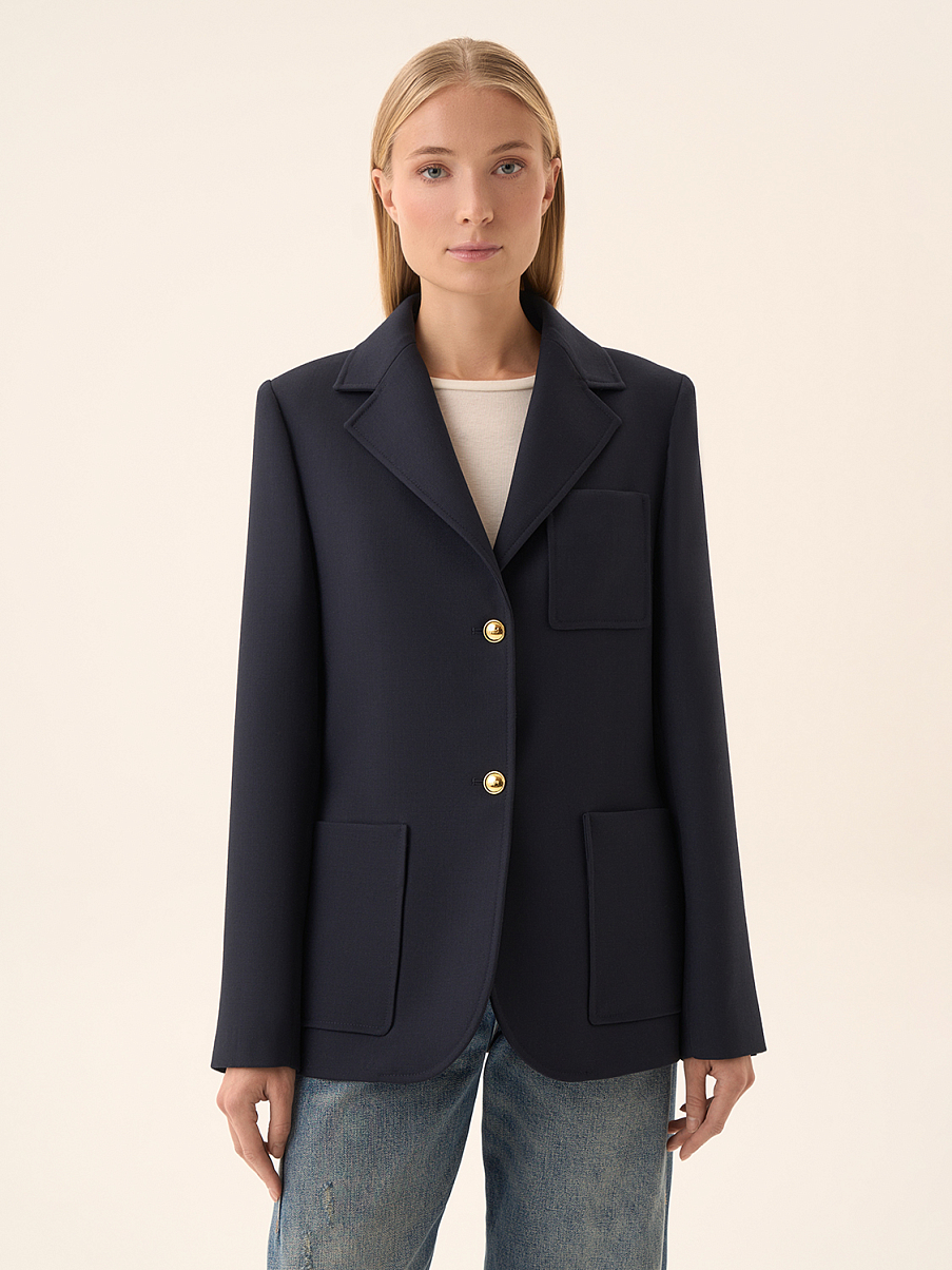 Жакет однобортный с шерстью 