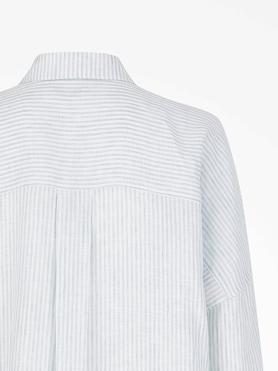 Льняная рубашка оверсайз в полоску