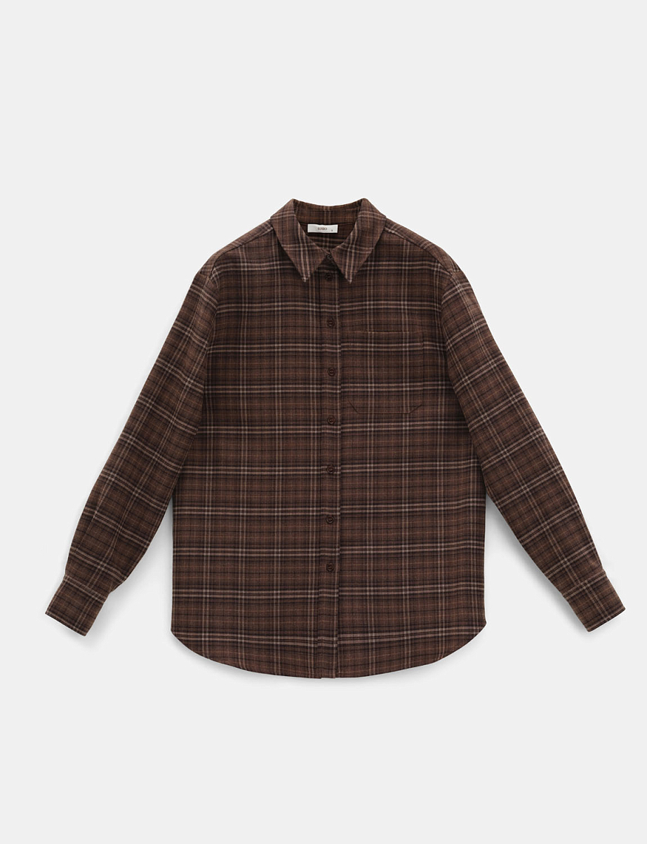 Рубашка в клетку с шерстью