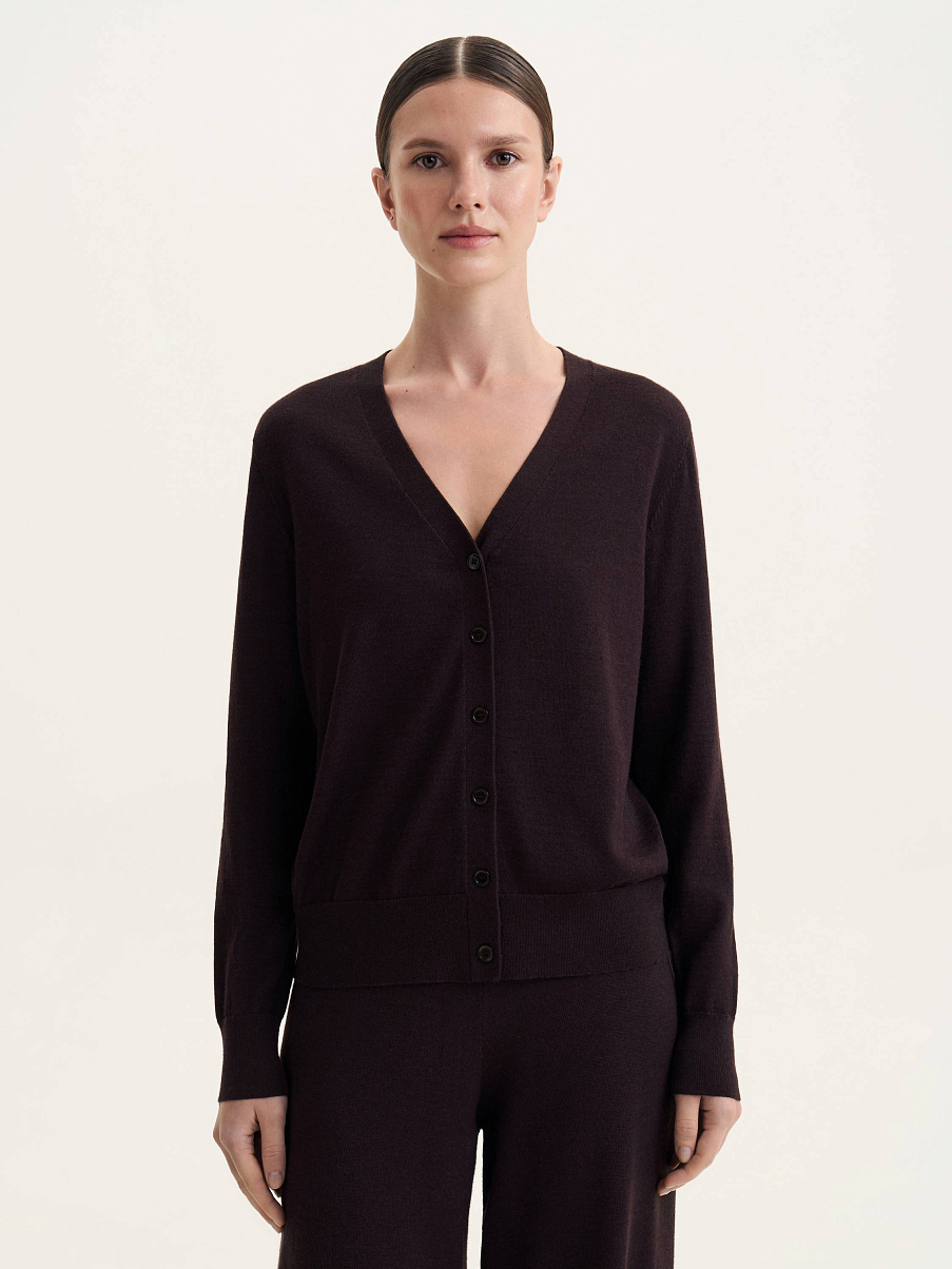 Кардиган из шелка и шерсти мериноса