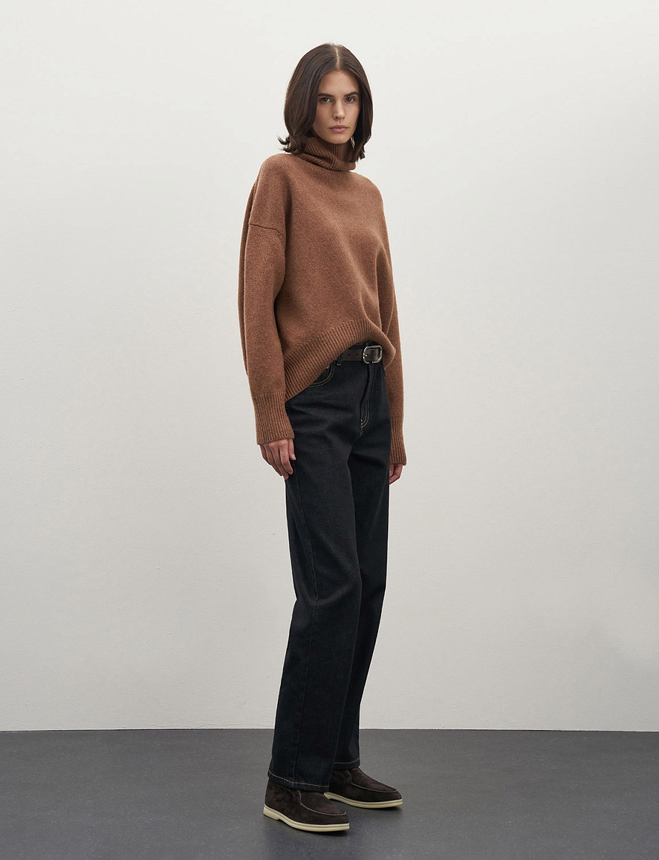 Джемпер из кашемира и шерсти  с высокой горловиной