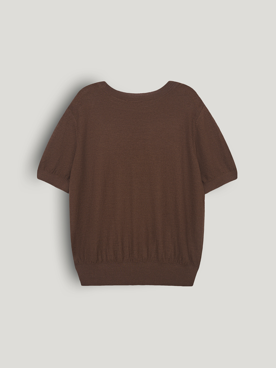 Топ льняной c шерстью