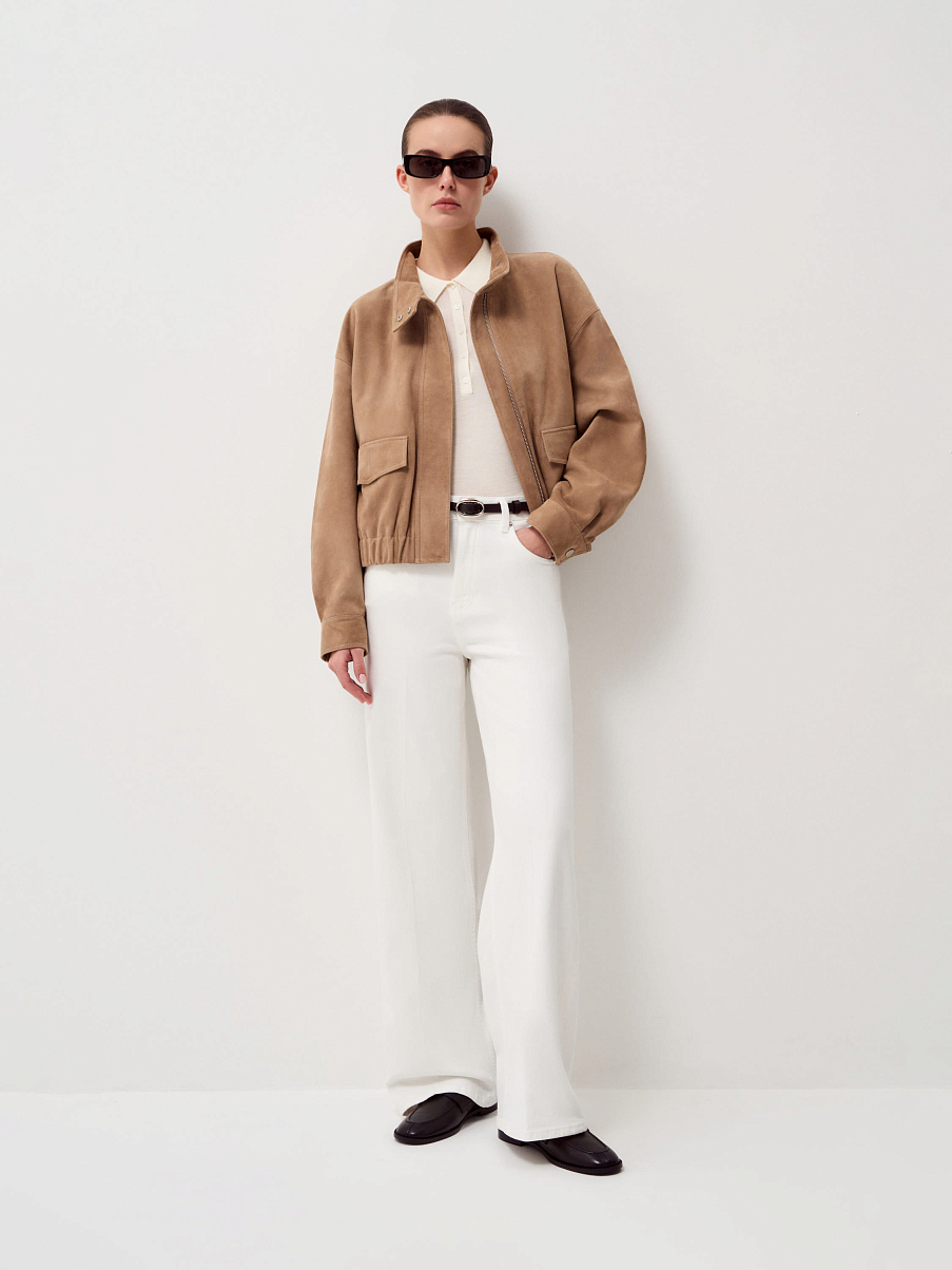 Бомбер из замши