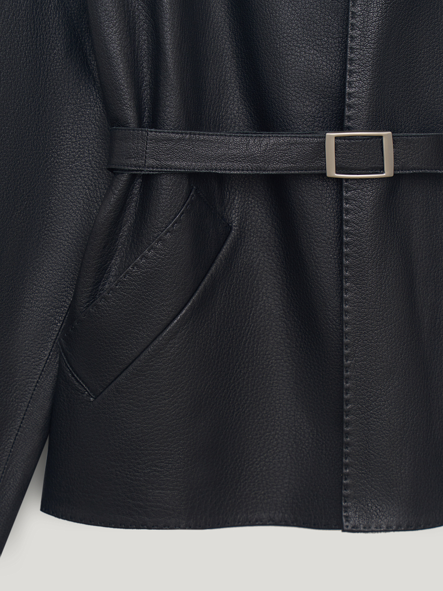 Жакет из натуральной кожи