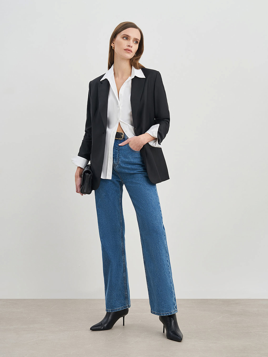 Классический жакет прямого кроя с шерстью