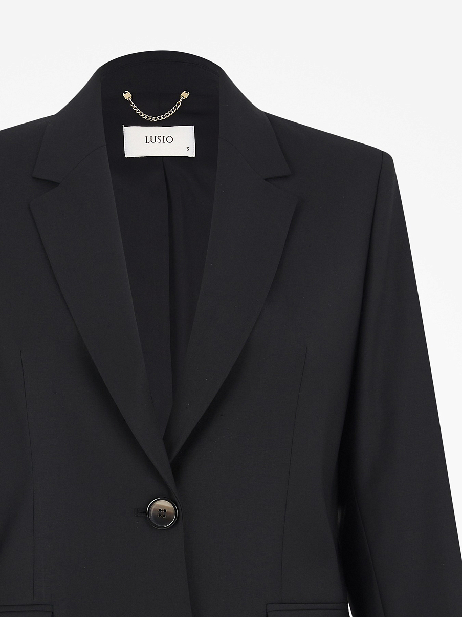 Классический жакет прямого кроя с шерстью