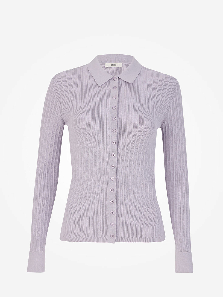 Облегающий джемпер-лапша на пуговицах