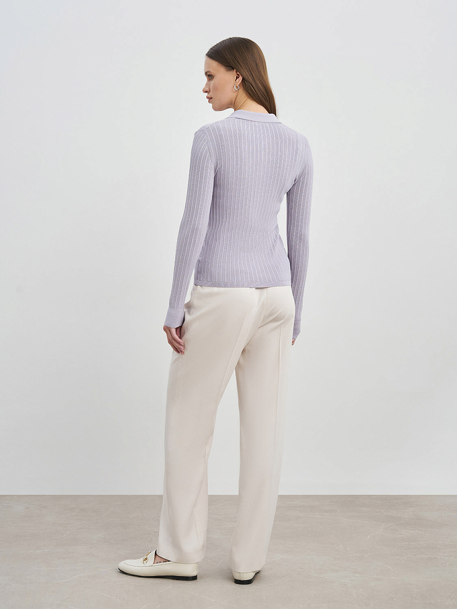 Облегающий джемпер-лапша на пуговицах