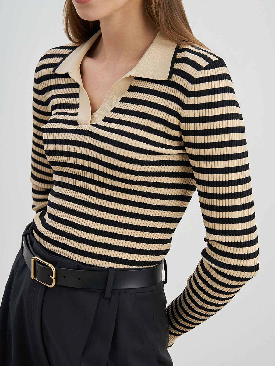 Облегающий джемпер в полоску