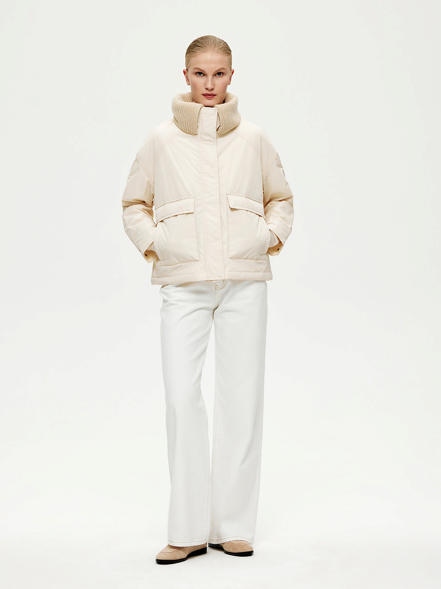 Куртка с вязаным воротом