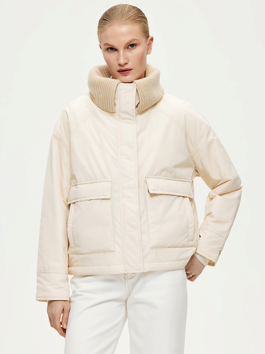 Куртка с вязаным воротом