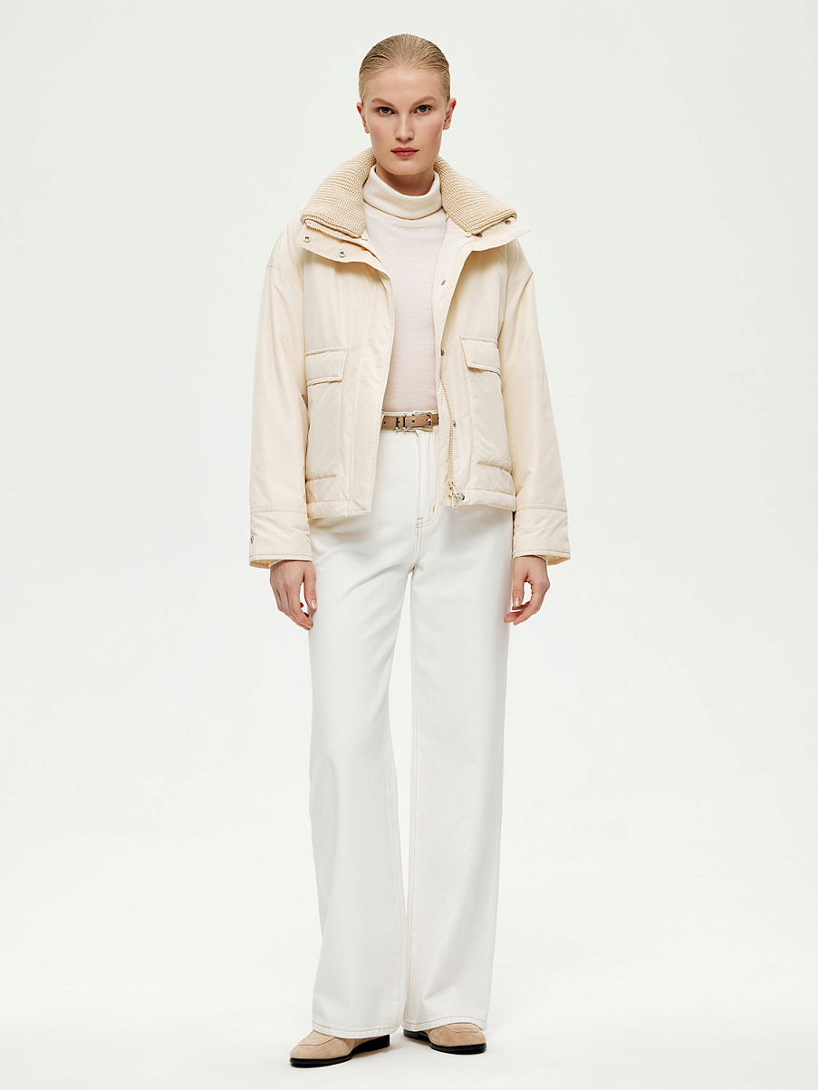 Куртка с вязаным воротом