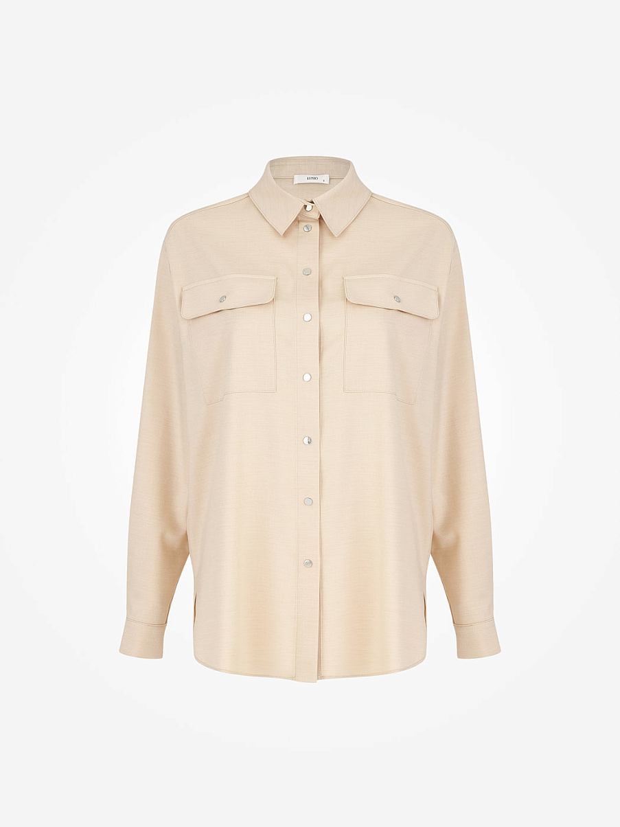 Рубашка свободного кроя с нагрудными карманами