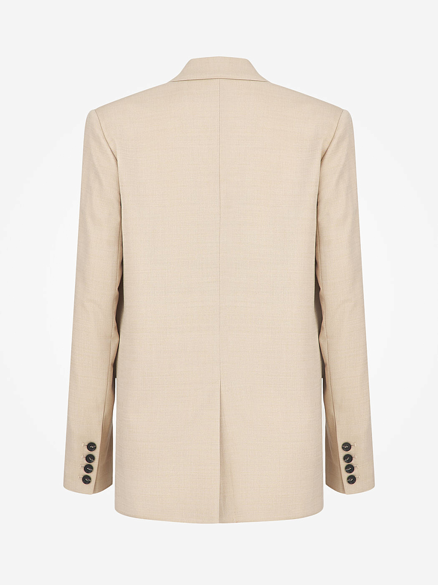 Однобортный прямой жакет с шерстью