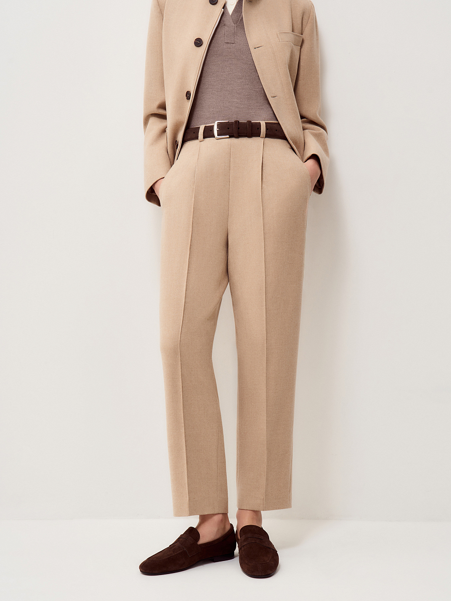 Брюки из шерсти и шелка