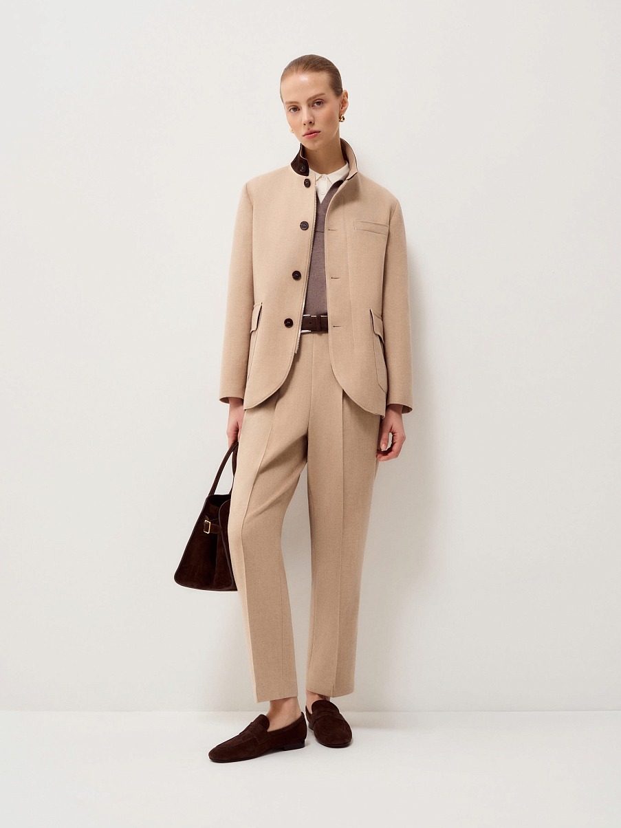 Брюки из шерсти и шелка