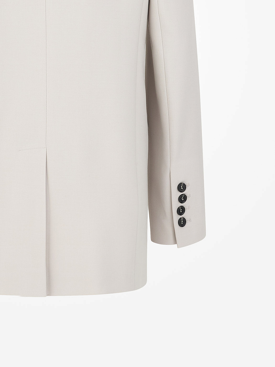 Двубортный жакет прямого кроя с шерстью