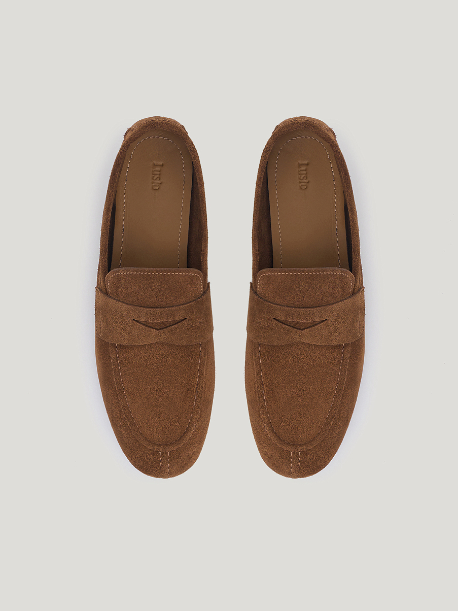 Лоферы из натуральной замши