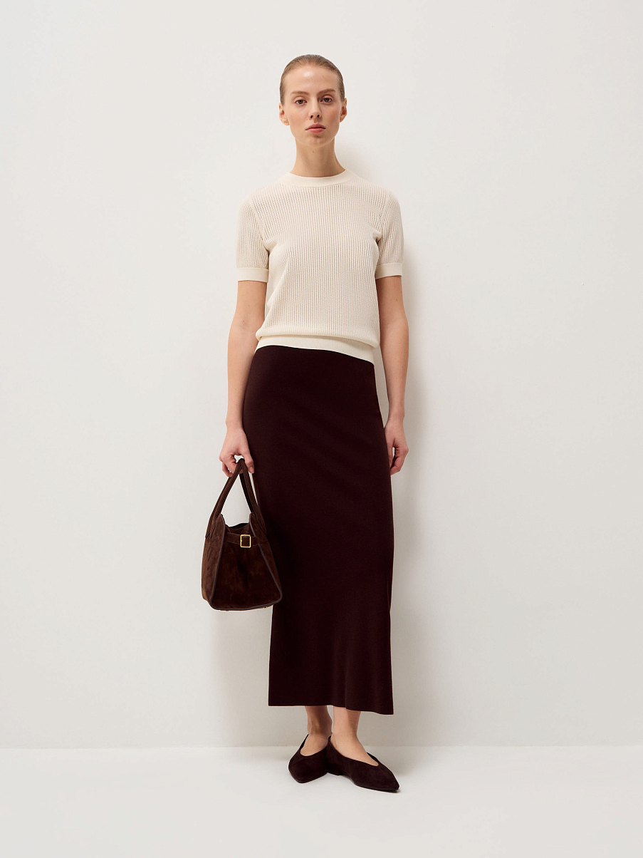 Топ из тенсела с шерстью