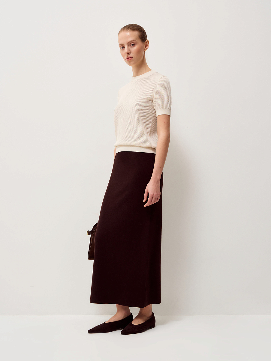 Топ из тенсела с шерстью