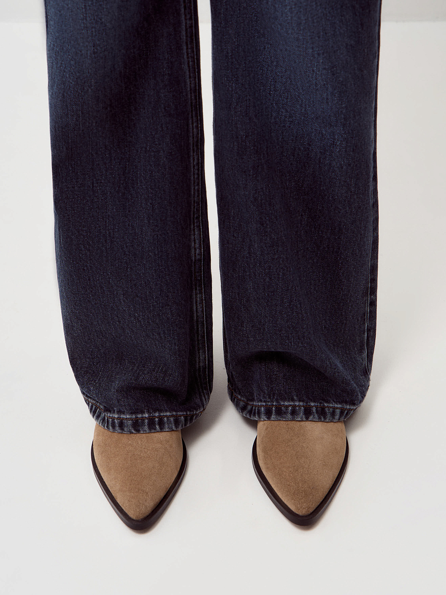 Полусапоги из замши