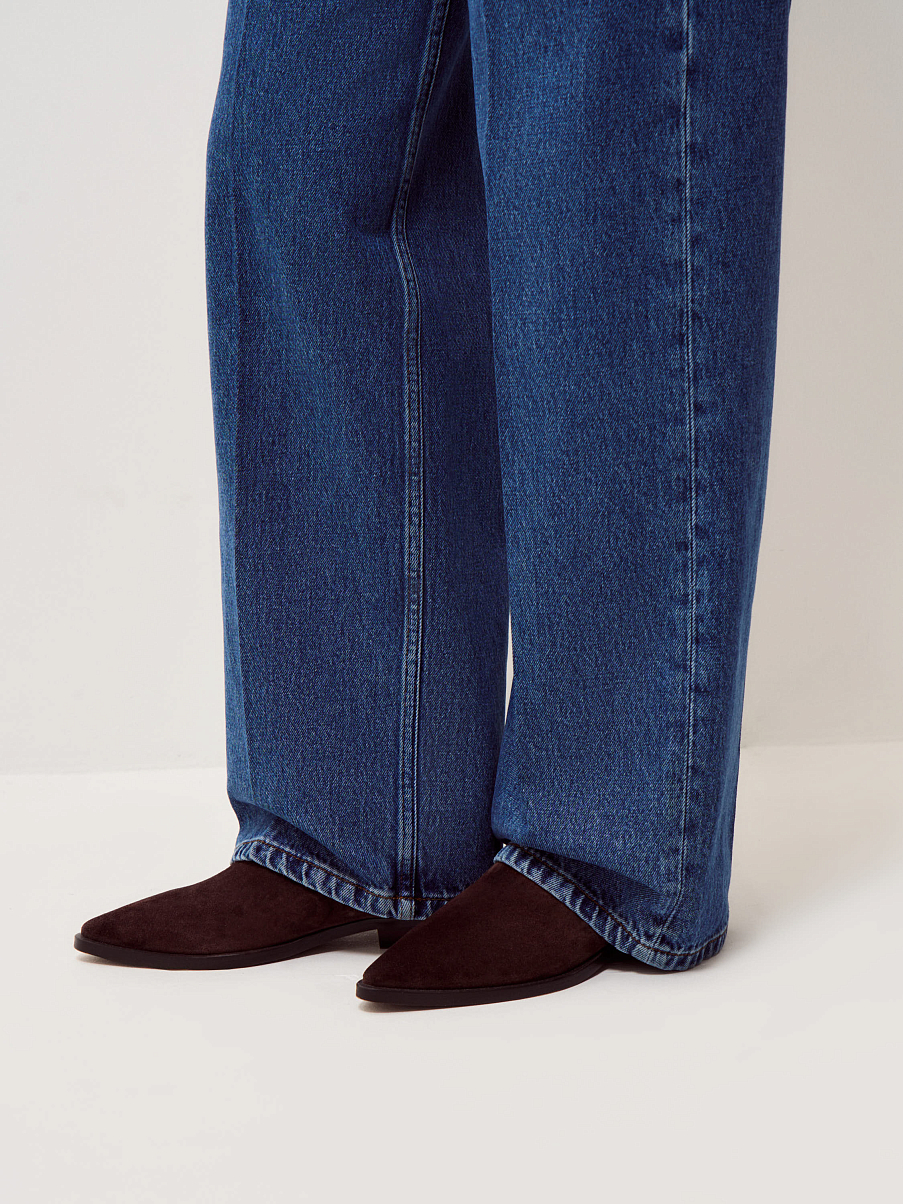 Полусапоги из замши