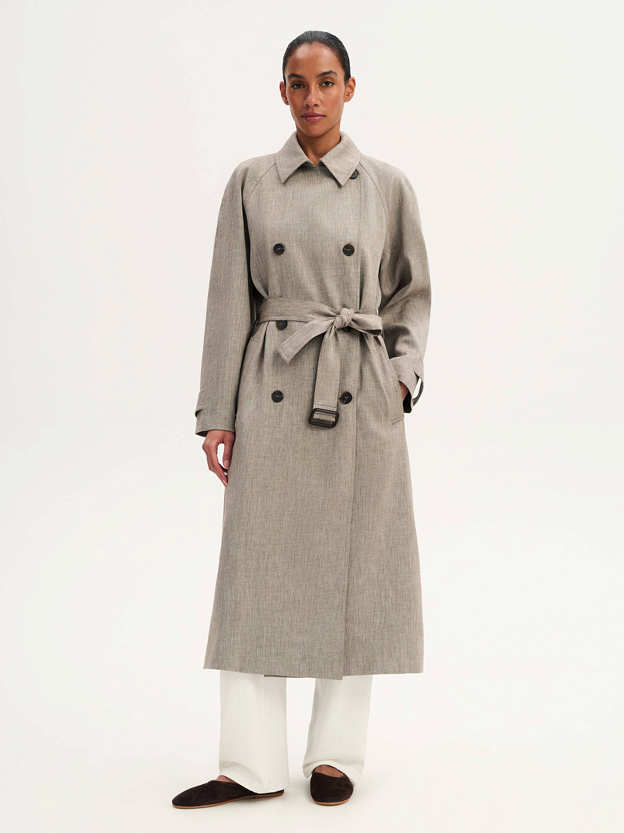 Тренч из шерсти и льна