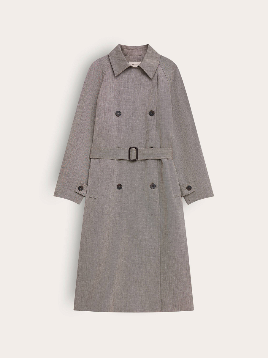 Тренч из шерсти и льна