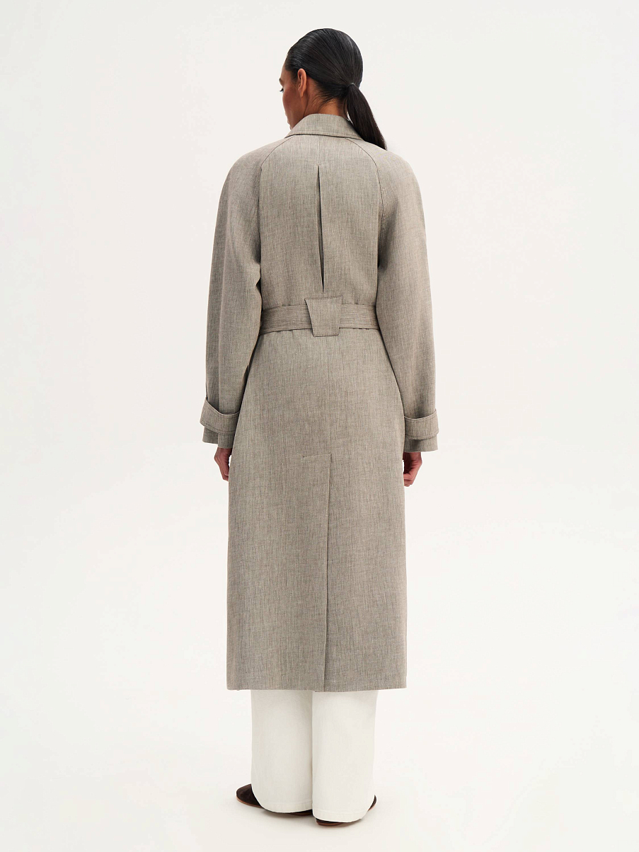 Тренч из шерсти и льна